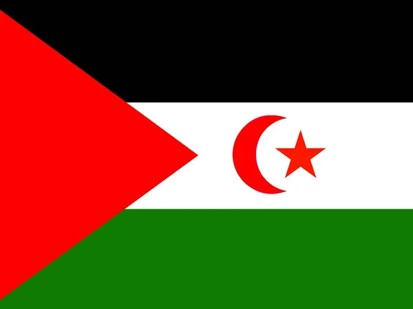 Officiële Nationale Vlag Van Westelijke Sahara — Stockfoto