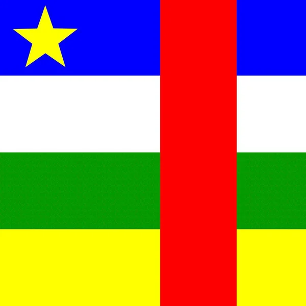 Oficjalna Bandera Narodowa Republiki Środkowoafrykańskiej — Zdjęcie stockowe