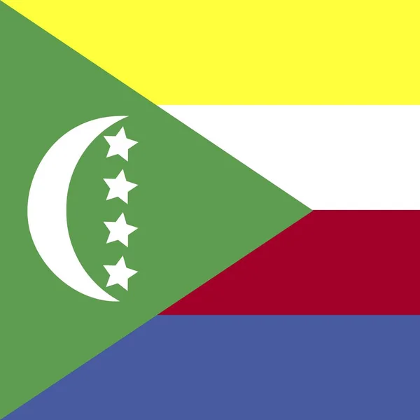 Bandera Nacional Oficial Las Comoras —  Fotos de Stock