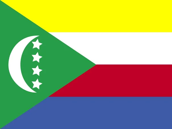 Національний Прапор Коморських Островів — стокове фото