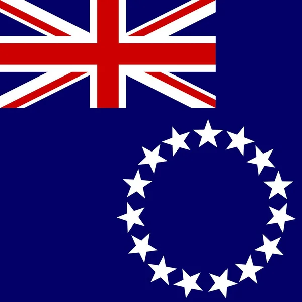 Bandera Nacional Oficial Las Islas Cook — Foto de Stock
