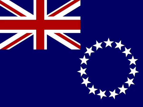 Cook Adalarının Resmi Ulusal Bayrağı — Stok fotoğraf