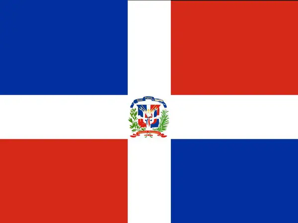 Bandiera Nazionale Ufficiale Della Repubblica Dominicana — Foto Stock