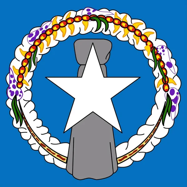 Bandeira Nacional Oficial Das Ilhas Marianas Norte — Fotografia de Stock