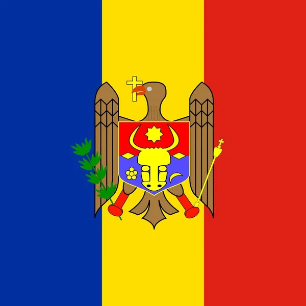 Bandeira Nacional Oficial República Moldávia Moldávia Europa — Fotografia de Stock