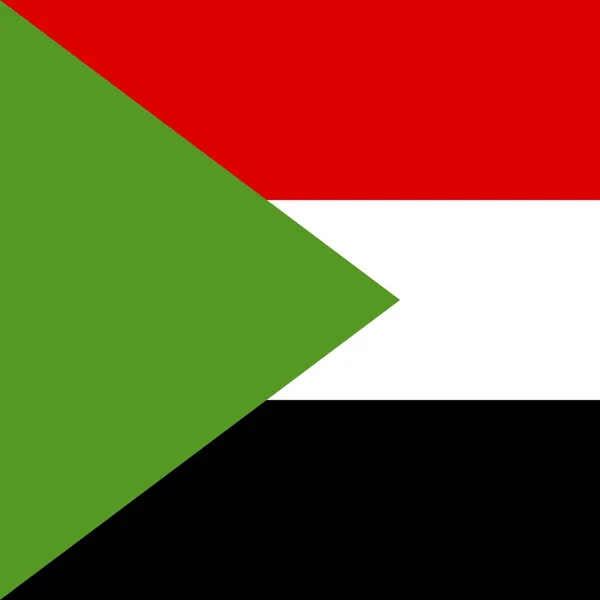 Bandeira Nacional Oficial Sudão — Fotografia de Stock