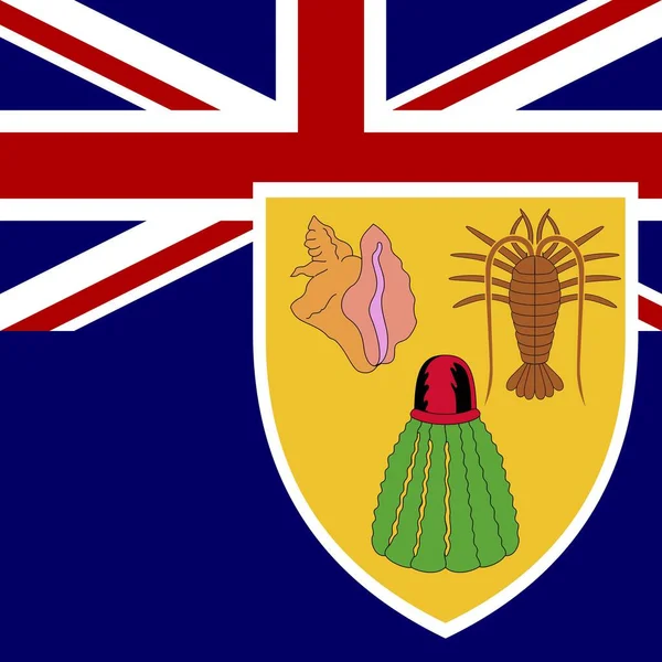 Επίσημη Εθνική Σημαία Των Νήσων Τερκς Και Κάικος — Φωτογραφία Αρχείου