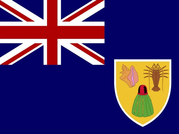Officiële Nationale Vlag Van Turks Caicoseilanden — Stockfoto
