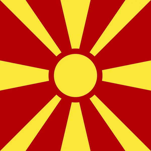 Official National Flag Former Yugoslav Republic Macedonia Macedonia Europe — Stock Photo, Image