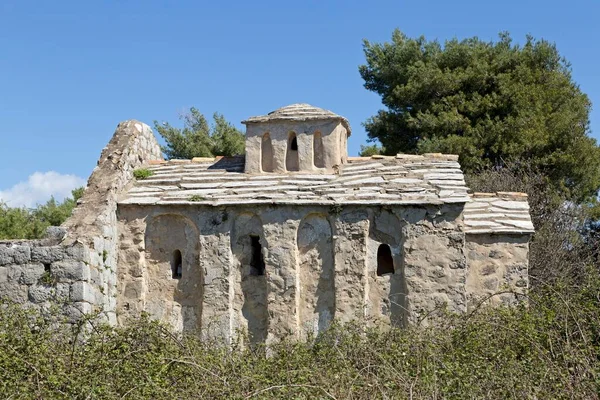 Ruina Iglesia Isla Lopud Islas Elafitas Dalmacia Croacia Europa —  Fotos de Stock