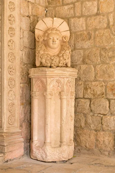 Sculpture Dans Monastère Dominicain Vieille Ville Dubrovnik Croatie Europe — Photo