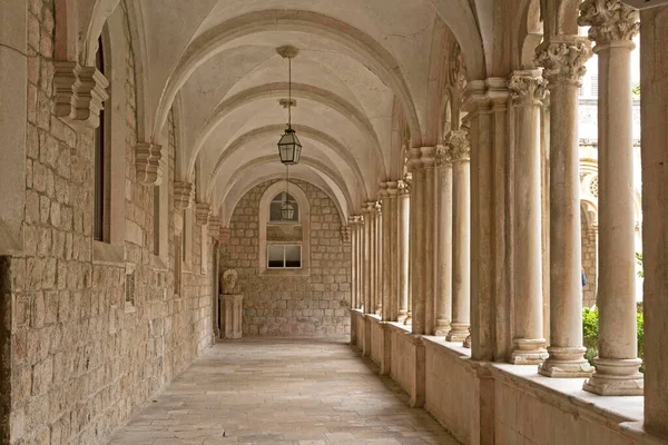 Arcade Dominican Monastery Old Town Dubrovnik Croatia Europe — 图库照片