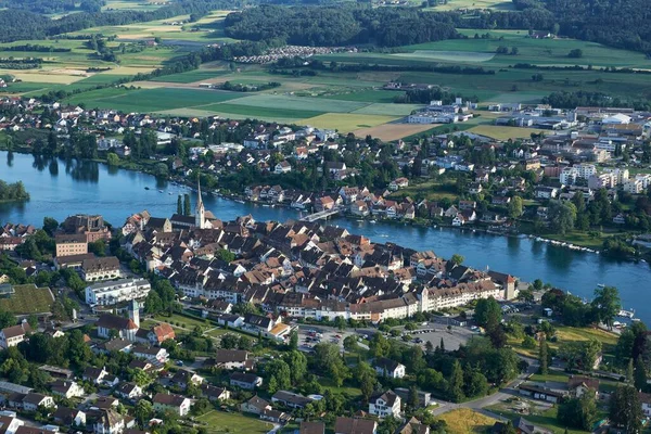 Kilátás Történelmi Óvárosra Stein Rhein Canton Schaffhausen Svájc Európa — Stock Fotó