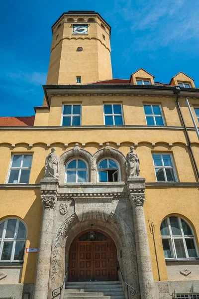 Είσοδος Στο Γυμνάσιο Oskar Von Miller Schwabing Μόναχο Άνω Βαυαρία — Φωτογραφία Αρχείου