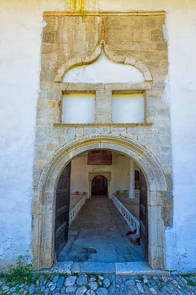 Entrance King Mosque Xhamia Mbret Mangalem District Berat Albania Europe — Stock Photo, Image