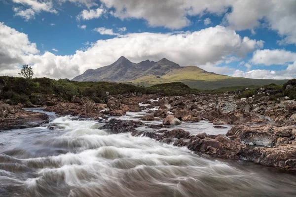 River Sligachan Cuillin Mountains Background Isle Skye Inner Hebrides Escócia — Fotografia de Stock