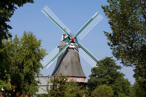 Dutchman Windmill Greetsiel Krummhoern East Frisia Lower Saxony Almanya Avrupa — Stok fotoğraf