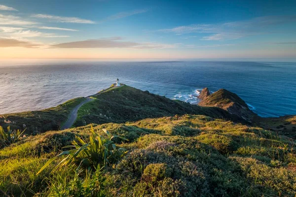 Világítótorony Cape Reinga Esti Hangulatban Northland North Island Zéland Óceánia — Stock Fotó