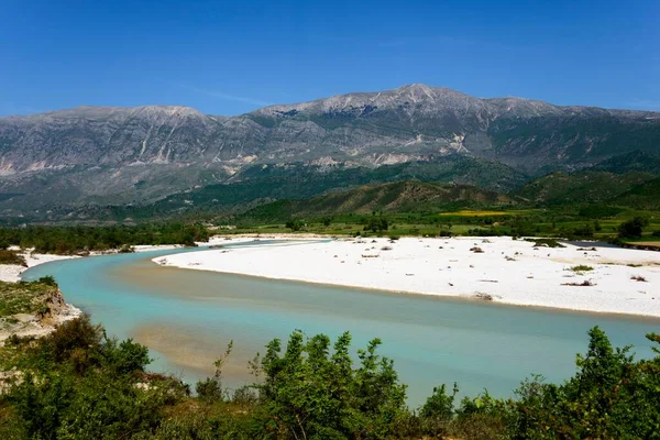 Річка Дріно Поблизу Гумеліче Sh4 Албанія Європа — стокове фото
