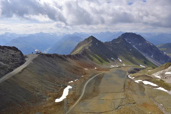 Weissfluhjoch Hauptertlli Richting Strela Pass Met Parsenn Skistation Plessur Alpen — Stockfoto