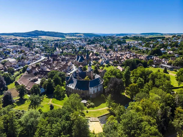 Luftaufnahme Altstadt Von Bdingen Mit Der Burg Bdingen Bdingen Wetterau — Stockfoto