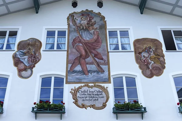 Religious Frescoes Former Market Mill Called Schretzenstallerhaus 18Th Century Bad — Stock Photo, Image
