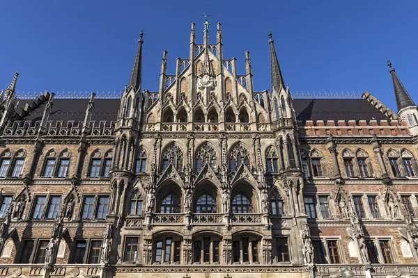 New Town Hall Neugothic Side Wing 1909 Munich Upper Bavaria — Stock Photo, Image