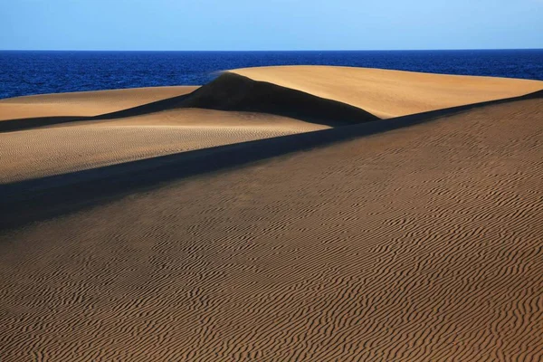 Dune Landskap Sanddyner Maspalomas Dunas Maspalomas Strukturer Sanden Naturreservat Gran — Stockfoto