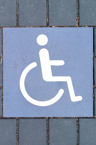 Teken Voor Een Parkeerplaats Voor Gehandicapten Grond Beieren Duitsland Europa — Stockfoto