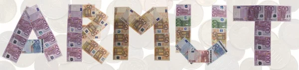 Armut Yoksulluk Banknotlarla Yazılmış — Stok fotoğraf