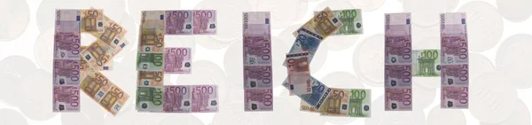 Zengin Reich Banknotlarla Yazılmış — Stok fotoğraf