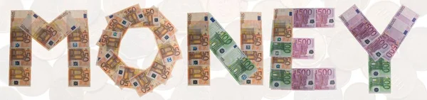 Geld Geschrieben Mit Banknoten — Stockfoto