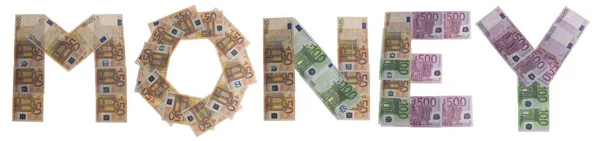 Money Written Bank Notes — Stock Photo, Image