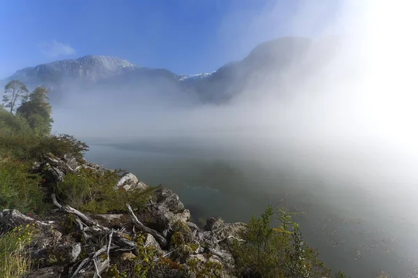 Lago Bayo Niebla Puerto Tranquilo Carretera Austral Valle Exploradores Parque —  Fotos de Stock