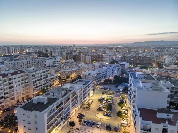 Barrio Residencial Faro Atardecer Algarve Portugal Europa — Foto de Stock