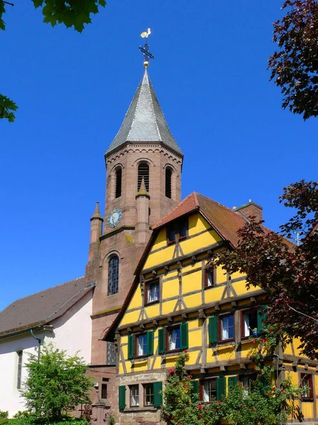 Kirche Schmie Maulbronn Baden Württemberg Fachwerkhäuser — Stockfoto