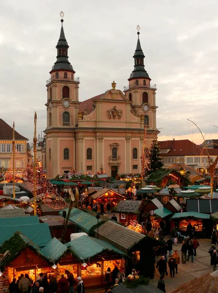Evening Atmosphere Baroque Christmas Market Ludwigsburg Baden Wrttemberg Germany Europe — Stock Photo, Image