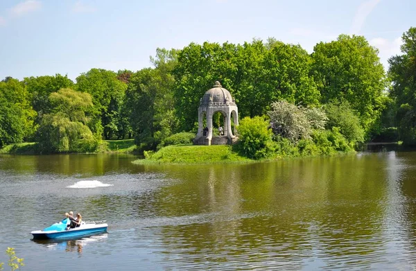 Magdeburg Rotehorn Şehir Parkı Magdeburg Venüs Tapınaklı Mary Adası — Stok fotoğraf