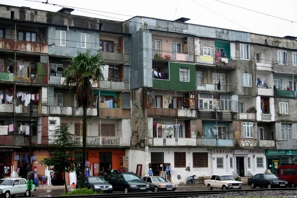 Bloco Apartamentos Perto Porto Batumi Geórgia Ásia — Fotografia de Stock