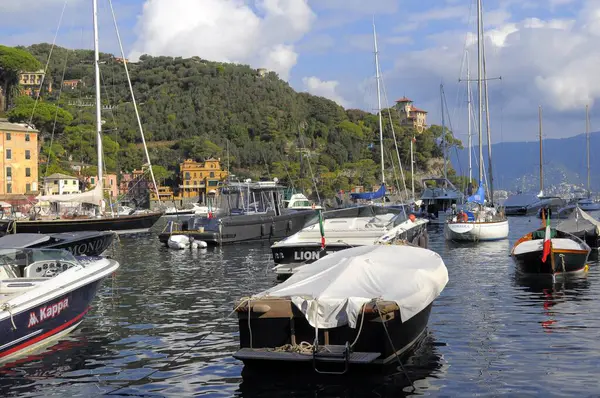 Włochy Włochy Liguria Riviera Levante Portofino Przystań Dla Łodzi Europa — Zdjęcie stockowe
