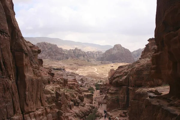 Paisagem Rochosa Torno Cidade Funerária Petra Jordânia Ásia — Fotografia de Stock