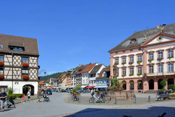 Black Forest Gengenbach Half Woodbered Houses Old Town Market Square — 图库照片