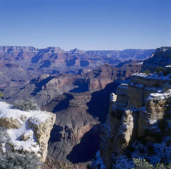 Mather Point Grand Canyon Winter Arizona Stati Uniti America Grand — Foto Stock