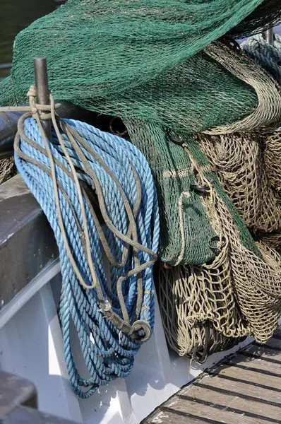Emilia Romagna Italiens Adriatiska Havet Cervia Hamnen Fiskenät — Stockfoto