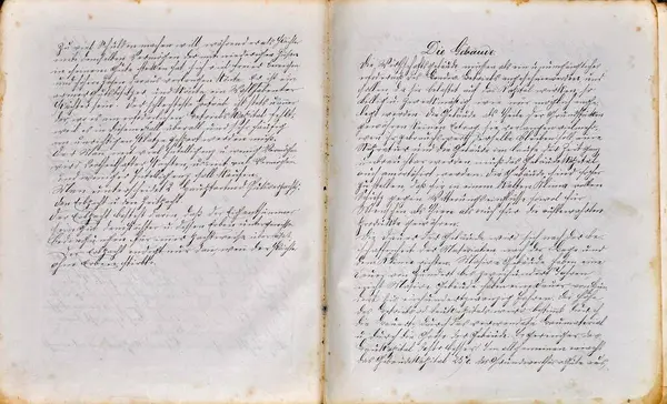 Old exercise book, around 1880, old German handwriting