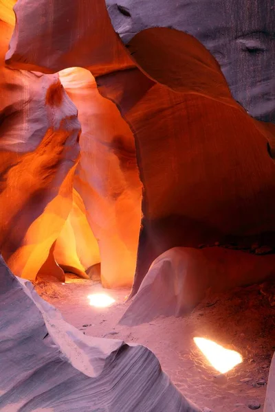 Beams Lower Antelope Canyon Slot Canyon Navajo Reservation Page Arizona — Stock Photo, Image