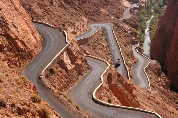 Road Zigzags Dades Valley Morocco Africa — Stock Photo, Image