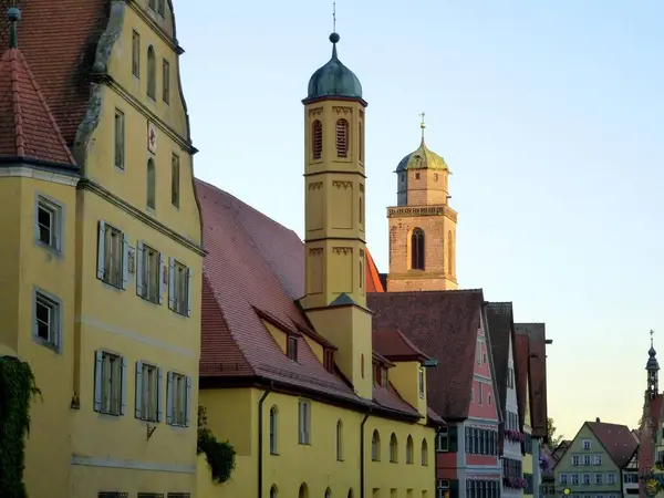 Beieren Dinkelsbhl Het Centrum Oude Stad Kerken George Church — Stockfoto