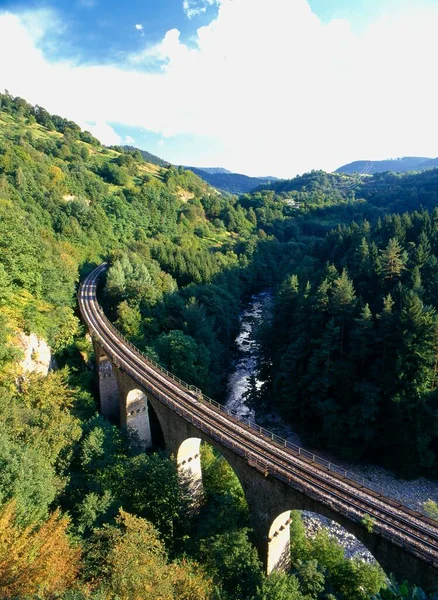 Murg Valley Tennet Gorge Järnvägsbro Langenbrand Baden Wrttemberg Tyskland Europa — Stockfoto