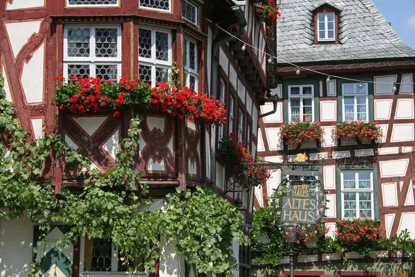Rhine Bacharach Beautiful Houses — Stock Photo, Image